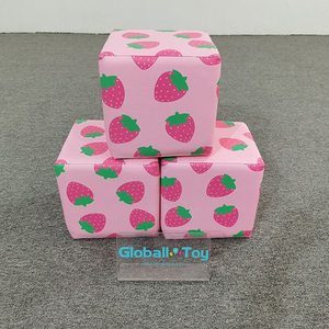 Pink-strawberry-patern-soft-play-cube-for-playroom