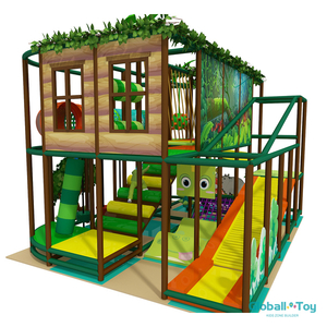 Diseño personalizado Sistema de juego interior con casa y puente de cuerda