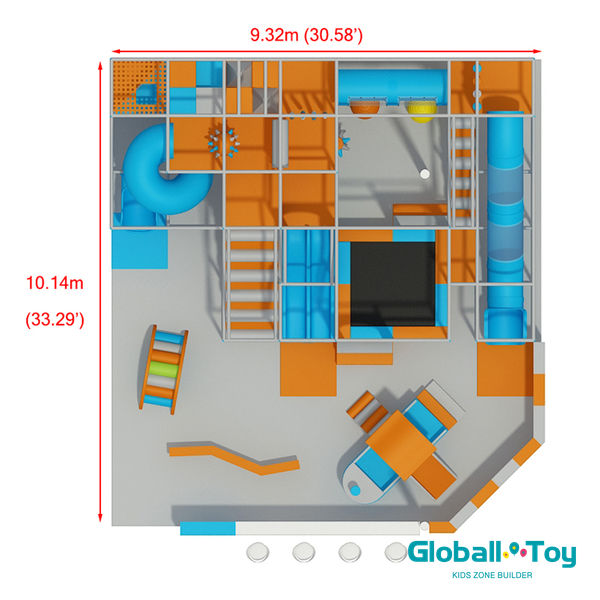 planta baixa do playground interno para crianças 9 32 m por 10 14 m