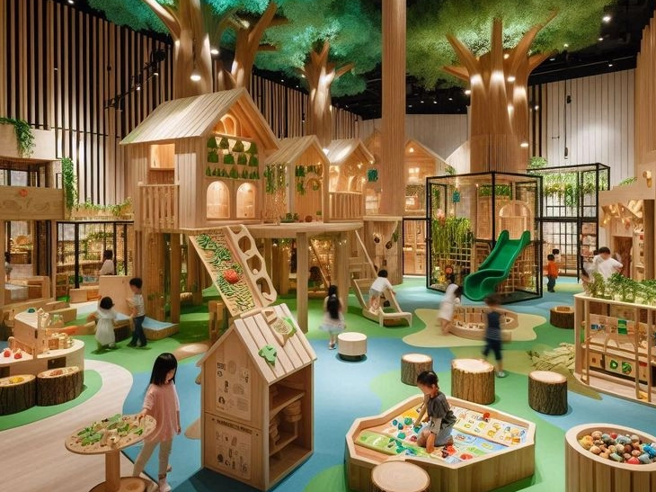 Equipo de juegos infantiles de interior con tem&aacute;tica de bosque para ni&ntilde;os | Dise&ntilde;o de juego suave inspirado en la naturaleza de Globalltoy