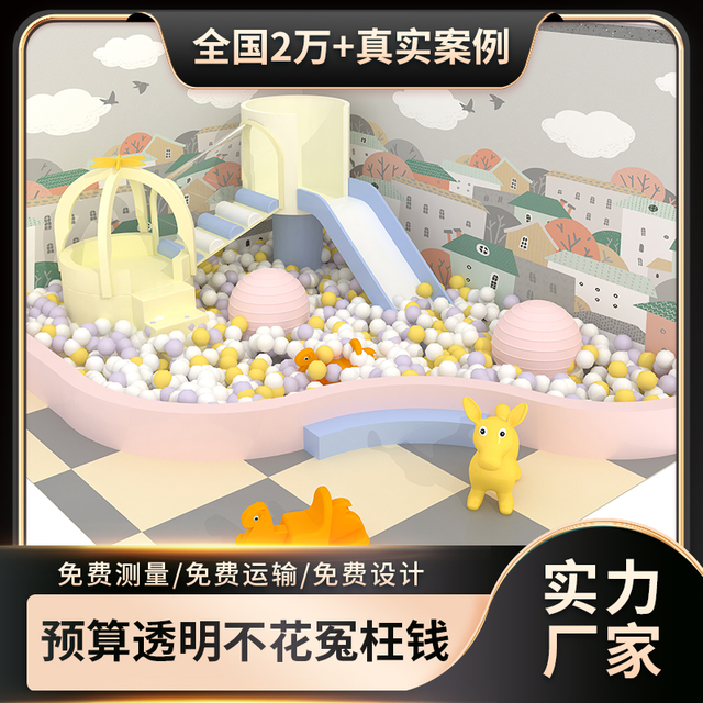 Aire de jeux intérieure personnalisée avec toboggans, piscine à balles et château à thème pour enfants – Sûr, coloré et entièrement installable