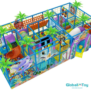 Tema Ocean Indoor Playground dengan Ball Pit Slide dan Panjat Terowongan