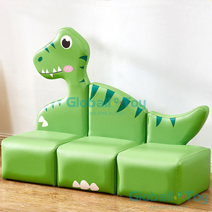 Gr&uuml;nes T-Rex-Soft-Play-Sofa f&uuml;r Kinder-Kinderzimmer