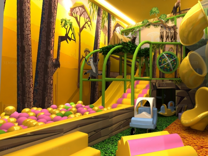 Designkonzept von weichen Rutschen und Tunneln