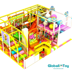 equipamento de playground interno para crian&ccedil;as com escorregadores, redes de escalada e brinquedos interativos