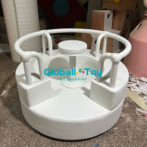 Carrousel rond et doux avec rail de s&eacute;curit&eacute; rembourr&eacute; pour aire de jeux int&eacute;rieure pour tout-petits