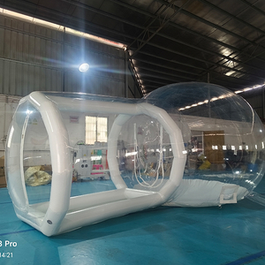 Tienda de campa&ntilde;a inflable transparente con dise&ntilde;o de habitaci&oacute;n doble