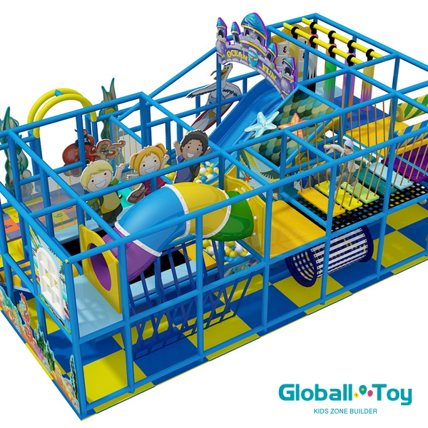 &Eacute;quipement de terrain de jeu int&eacute;rieur sur le th&egrave;me de l'oc&eacute;an avec structure de jeu souple pour centre de divertissement pour enfants