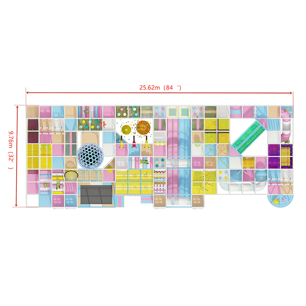 pastelowy-kryty-stref-zabaw-dla-dzieci-z-miękkimi-strefami do zabawy