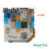 layout de playground interno de shopping center planta 3d para fec