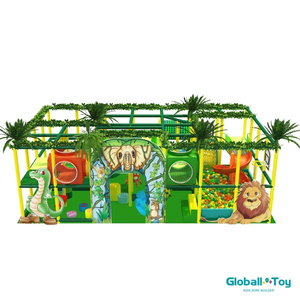 Fabricante de playground de dois níveis da selva com túneis de rede com túneis de rede