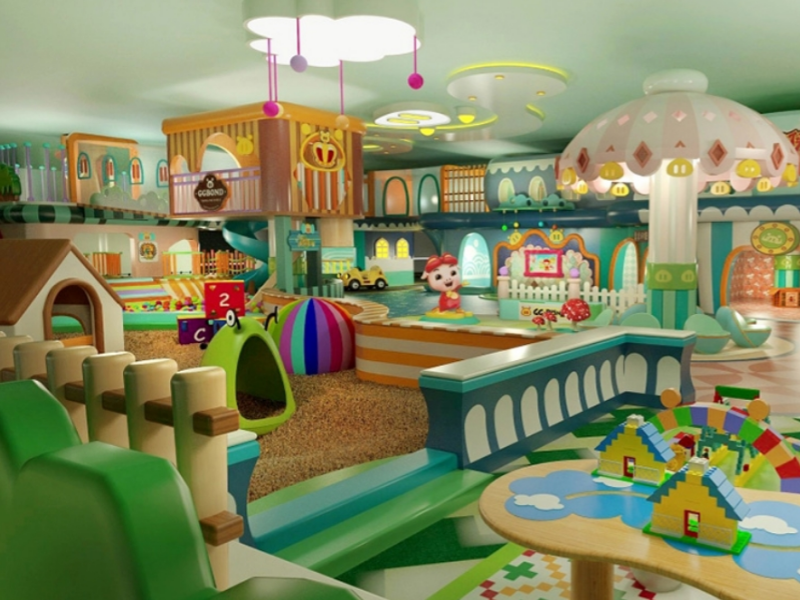 Applicazione di diversi temi culturali nei parchi giochi al coperto per bambini