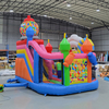 Candy-Castle-aufblasbare-H&uuml;pfburg-mit-Rutsche-zur-Vermietung