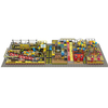 grande layout modular de playground interno com escorregadores, piscinas de bolinhas e áreas de obstáculos