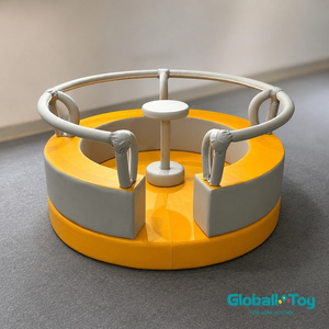 fornitore di attrezzature per parchi giochi indoor giallo-grigio soft-play-sedia-elettrica-girevole