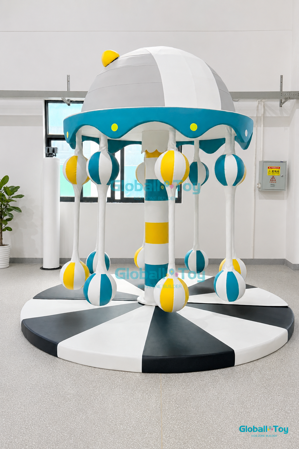 fabricante de equipamentos de carrossel para brincadeiras internas para creches e jardins de inf&acirc;ncia